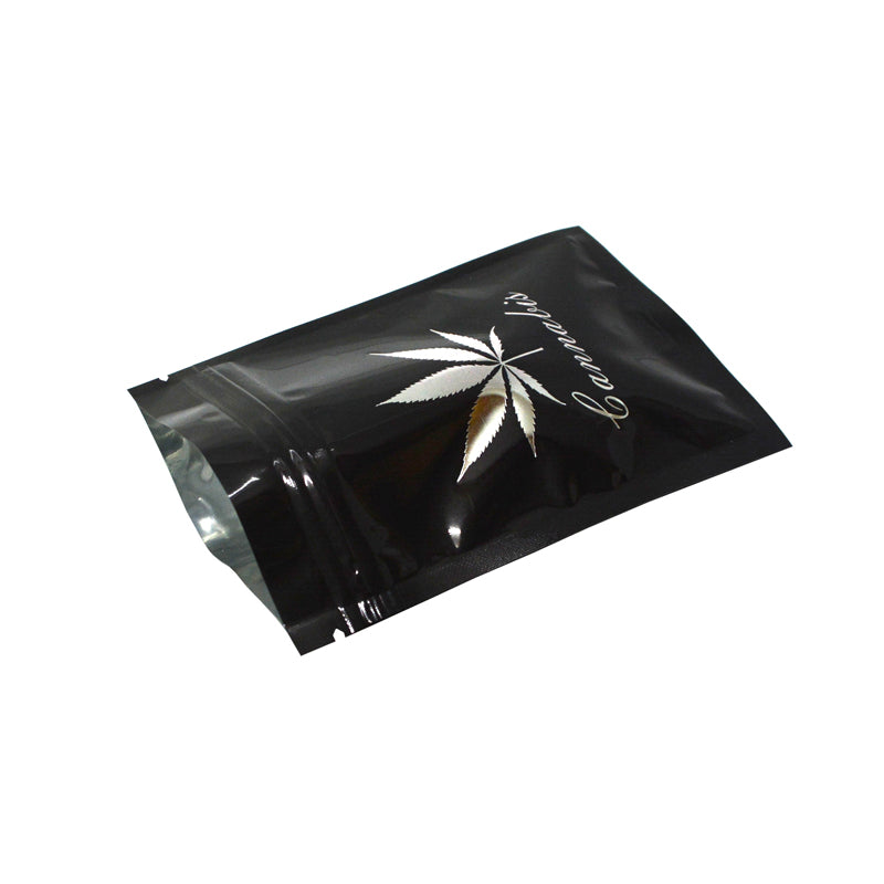 100 PCS  Hot Stamping Bag embossed Logo Hologram Aluminum Foil Zip lock Bags Glitter Laser Plastic Mylar Pouch Food Storage Bags