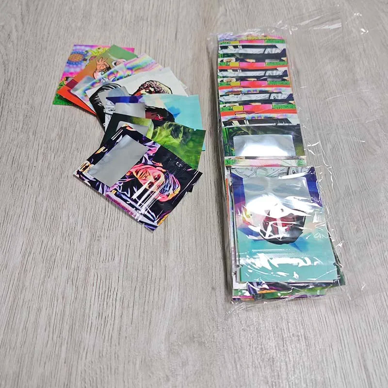1g Cookies Leaf Package Bag Food Grade Edibles Laser Reflective Mini Foil Pouch Mylar Plastic Ziplock Food Storage Plastic Bags