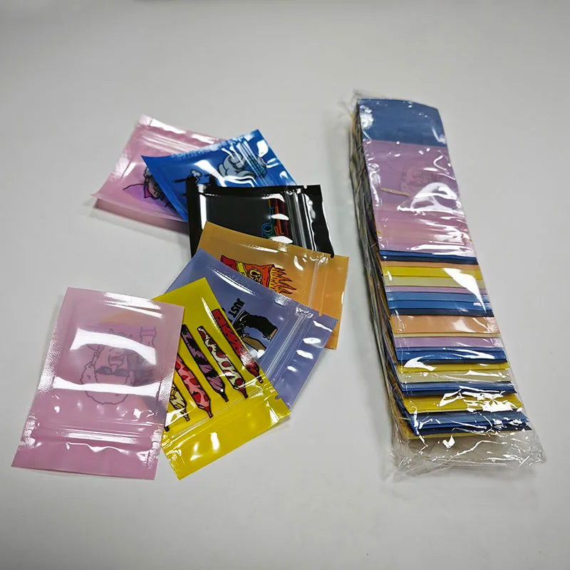 1g Cookies Leaf Package Bag Food Grade Edibles Laser Reflective Mini Foil Pouch Mylar Plastic Ziplock Food Storage Plastic Bags