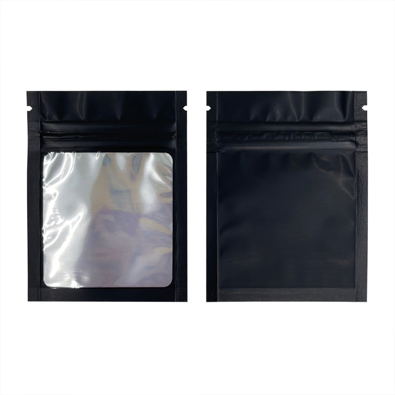 0.5g 1g 3.5g 7g 14g 28g 454g 1lb Pound Black Matte Color Zipper Bag Smell Proof Pouch One Side Clear Mylar Bag 100PCS Free Ship