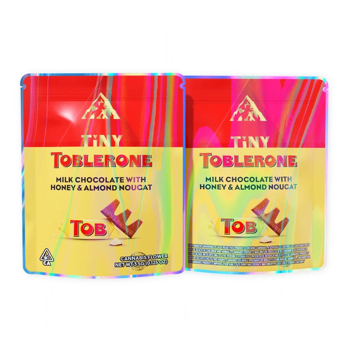 Tiny Toblerone Honey Almond Milk Chocolate Mylar Bags 3.5 Grams