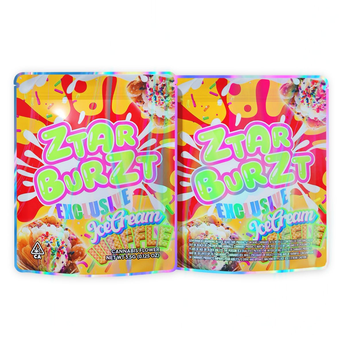 Ztarburst Exclusive Ice Cream Waffle Mylar Bags 3.5 Grams