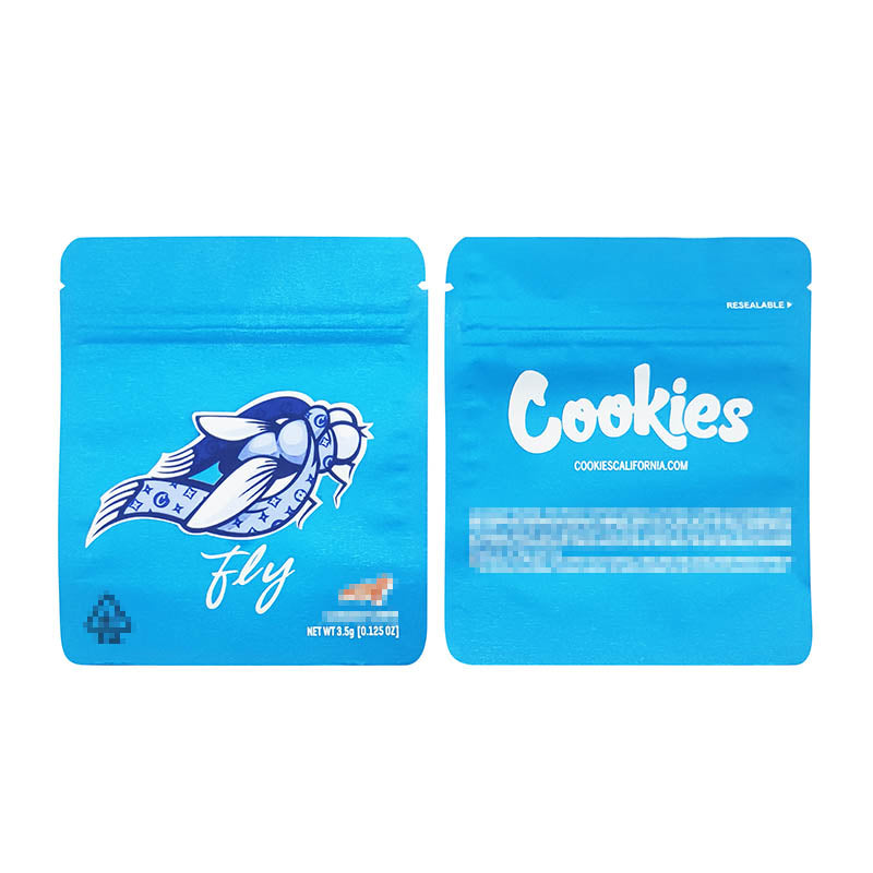 1g -3g Cookies Plastic Zipper Pouch With Stickers laser Anti Label Foil Bags Flavor Herb Flower Dry Tobacco Retail Bags