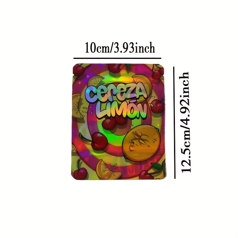 100pcs Polyester Film Bags - 3.5G Mylar Bags, Gift Bags, Storage Bags, Plastic Bags, Reusable Zip Bags, Suitable for Gift Wrapping, Candy Snack Storage, And Holiday Gift Packaging, Perfect for Events And Parties, Mixed with 10 Random Styles - D2