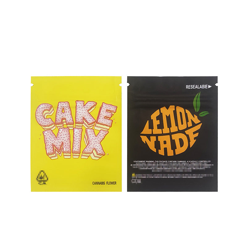 1g -3g Cookies Plastic Zipper Pouch With Stickers laser Anti Label Foil Bags Flavor Herb Flower Dry Tobacco Retail Bags