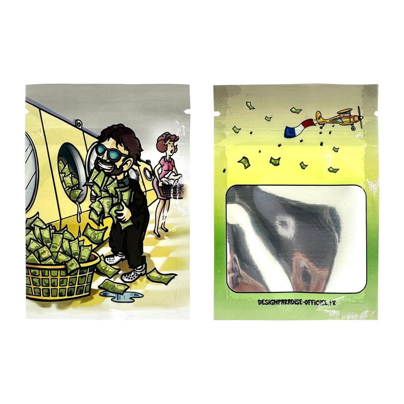 7x10cm With Clear Window Small Zipper Bags Mixed Design For 1g