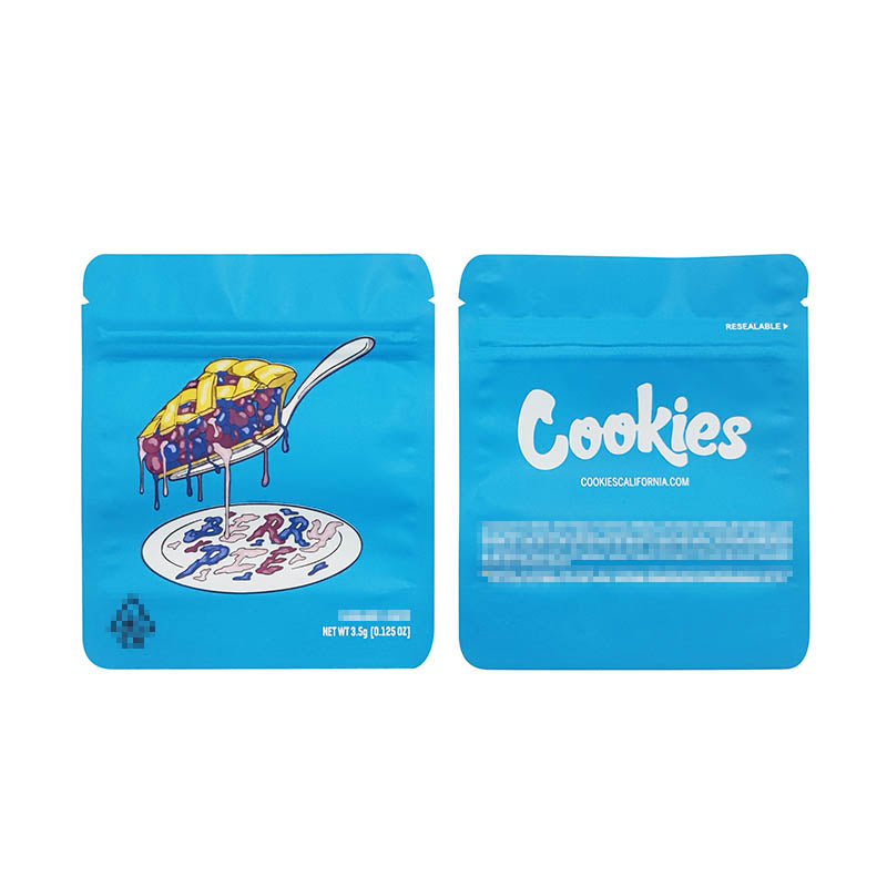 1g -3g Cookies Plastic Zipper Pouch With Stickers laser Anti Label Foil Bags Flavor Herb Flower Dry Tobacco Retail Bags