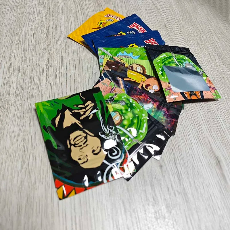 7*10cm New Pattern Mini Zip Lock Mylar Bag 1g Candy Gummies Packaging Pouch Smell Proof Zipper Bags With Window Plastic Pouches