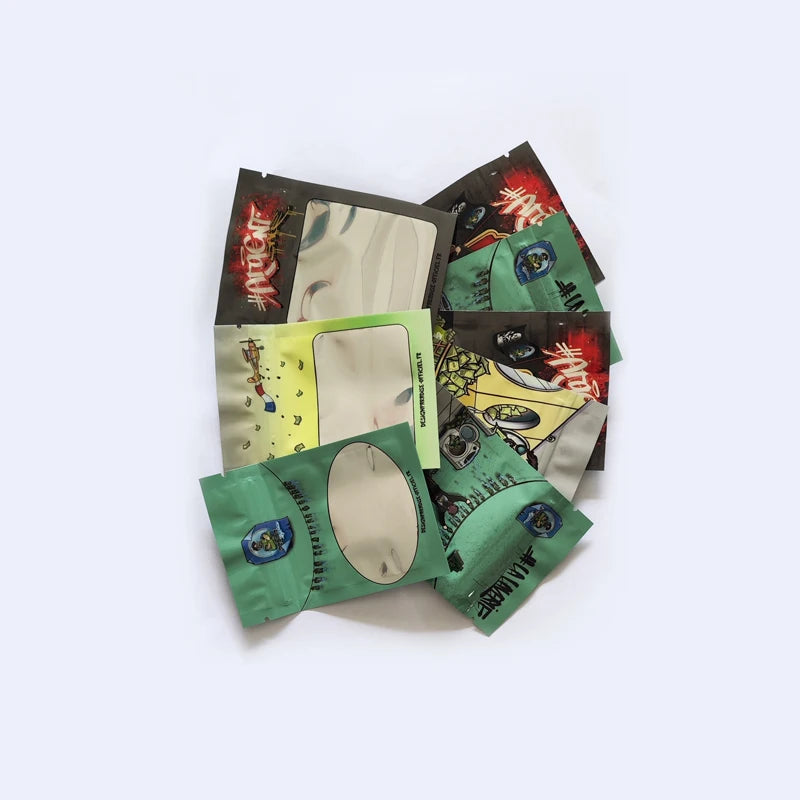 7*10cm New Pattern Mini Zip Lock Mylar Bag 1g Candy Gummies Packaging Pouch Smell Proof Zipper Bags With Window Plastic Pouches
