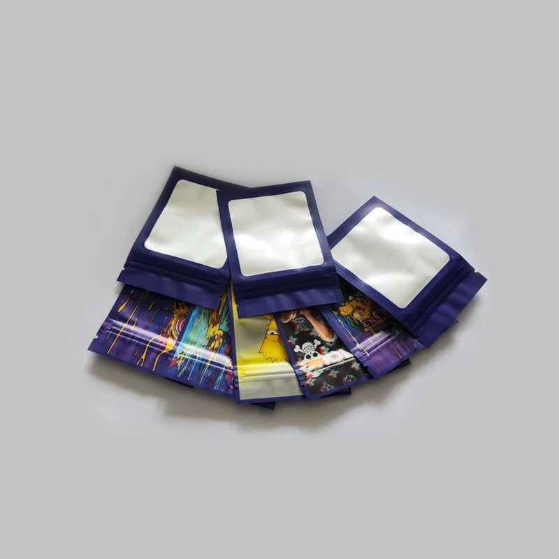 7*10cm New Pattern Mini Zip Lock Mylar Bag 1g Candy Gummies Packaging Pouch Smell Proof Zipper Bags With Window Plastic Pouches