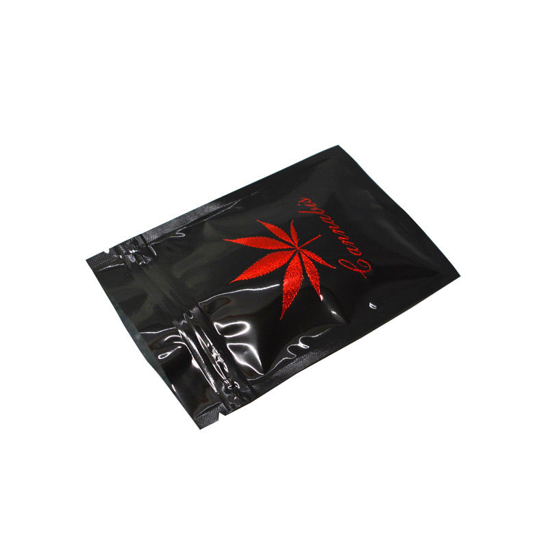 100 PCS  Hot Stamping Bag embossed Logo Hologram Aluminum Foil Zip lock Bags Glitter Laser Plastic Mylar Pouch Food Storage Bags