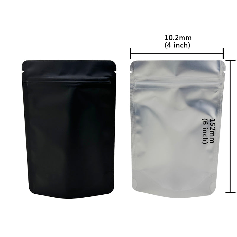 0.5g 1g 3.5g 7g 14g 28g 454g 1lb Pound Black Matte Color Zipper Bag Smell Proof Pouch One Side Clear Mylar Bag 100PCS Free Ship