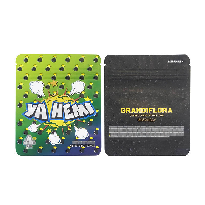 1g -3g Cookies Plastic Zipper Pouch With Stickers laser Anti Label Foil Bags Flavor Herb Flower Dry Tobacco Retail Bags