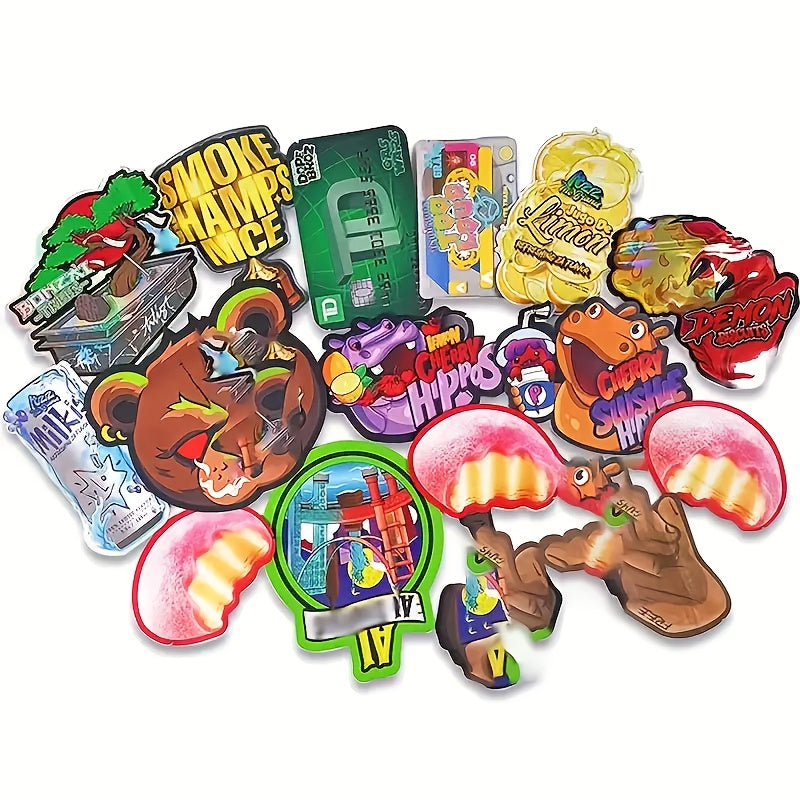100pcs Polyester Film Bags - 3, 5g Mylar Bags, Gift Bags, Storage Bags, Plastic Bags, Reusable Zipper Bags, Suitable for Gift Packaging, Candy Snack Storage and Holiday Gift Packaging, Perfect for Event Parties, 10 Random Styles Mixed - 13