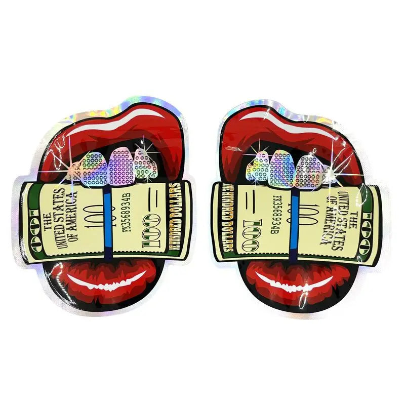 Die Cut Irregular Special Shaped Resealable Zipper Plastic Ziplock Mylar Bags 3.5g Smell-proof  Heat Seal Flower Packaging Pouch