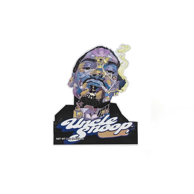 Die Cut Irregular Special Shaped Resealable Zipper Plastic Ziplock Mylar Bags 3.5g Smell-proof  Heat Seal Flower Packaging Pouch