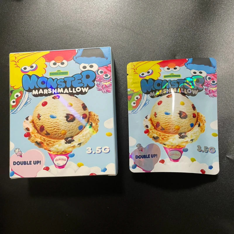 Custom Print Smell Proof Mylar Bags with Boxes 3.5g Box Packaging Holograph 7g 8th Box Cali Die Cut Mylar Bag