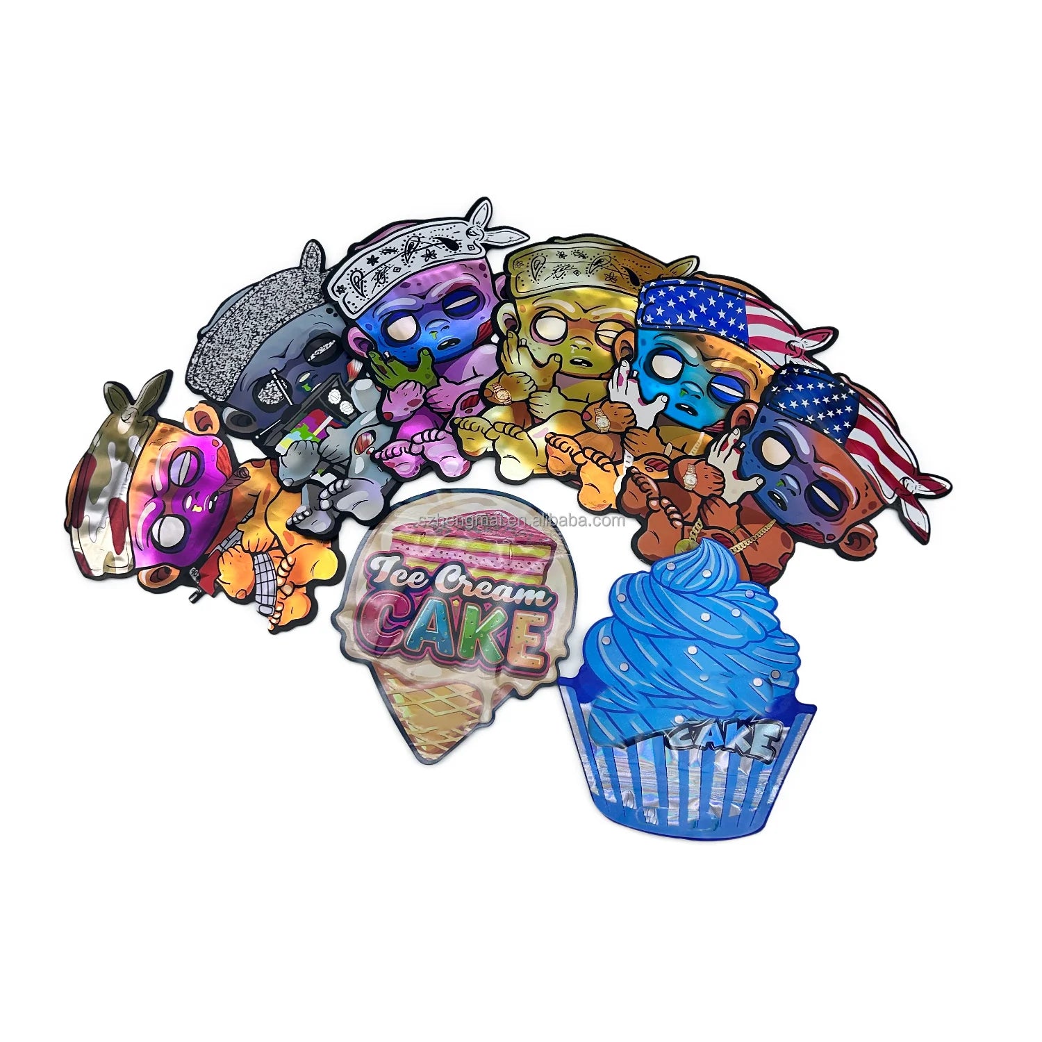 Custom Design Digital Print 3.5 Mylar Stand up Pouch Resealable Zip Lock Smell Proof Packaging Bags