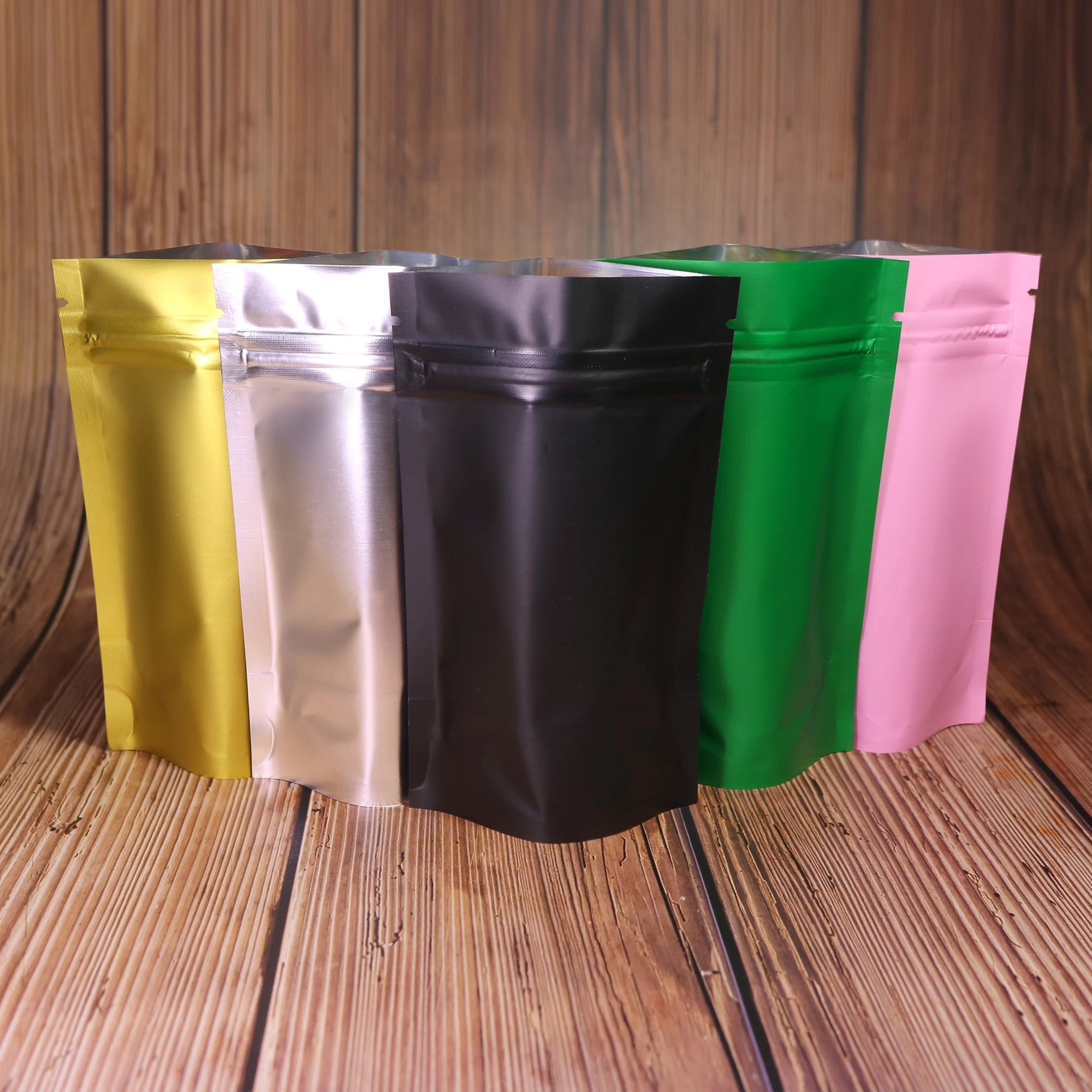 Metallic Mylar Ziplock Bag, Water Proof Plastic Bags, Stand Valve Pouch, Resealable Aluminum Foil