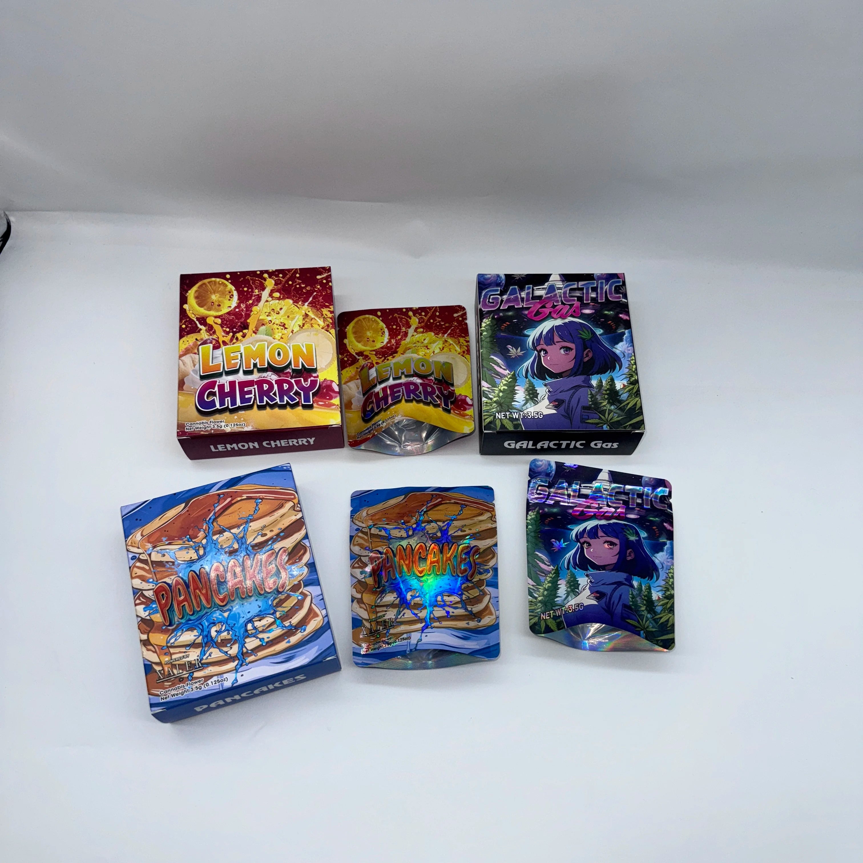 Custom Set Mylar Bag With Boxes Smell Proof Candy Cookies Gummy Packaging Cali Zipper Bag 3.5g 8th 7g 14g 28g