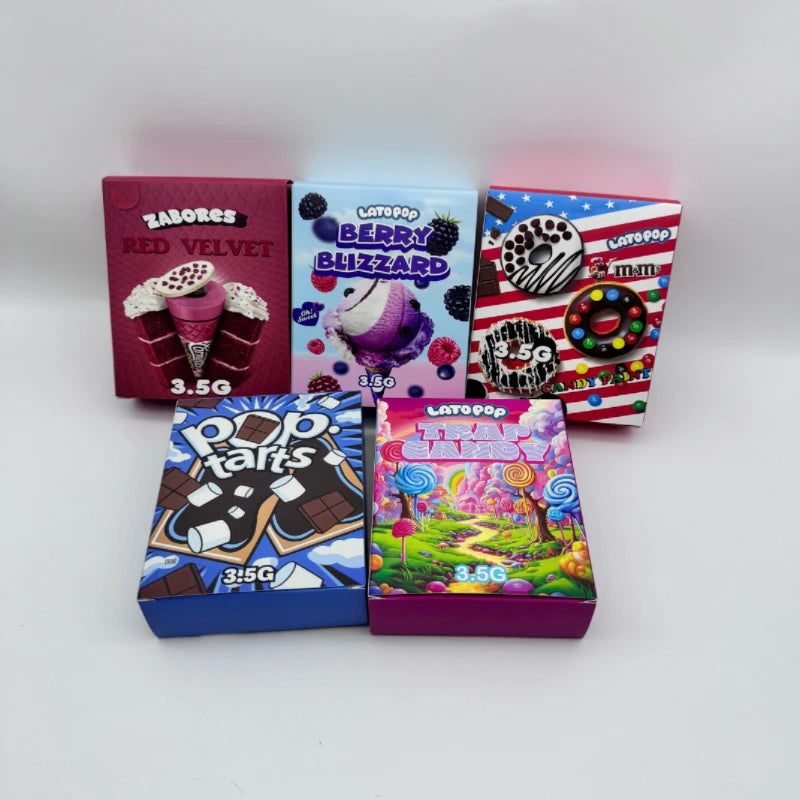 Edible Mylar Bag With Display Boxes Custom Flower Candy Cookie Gummy Packaging Child Resistant 3.5g 7g 14g 28g Cali Bag With Box