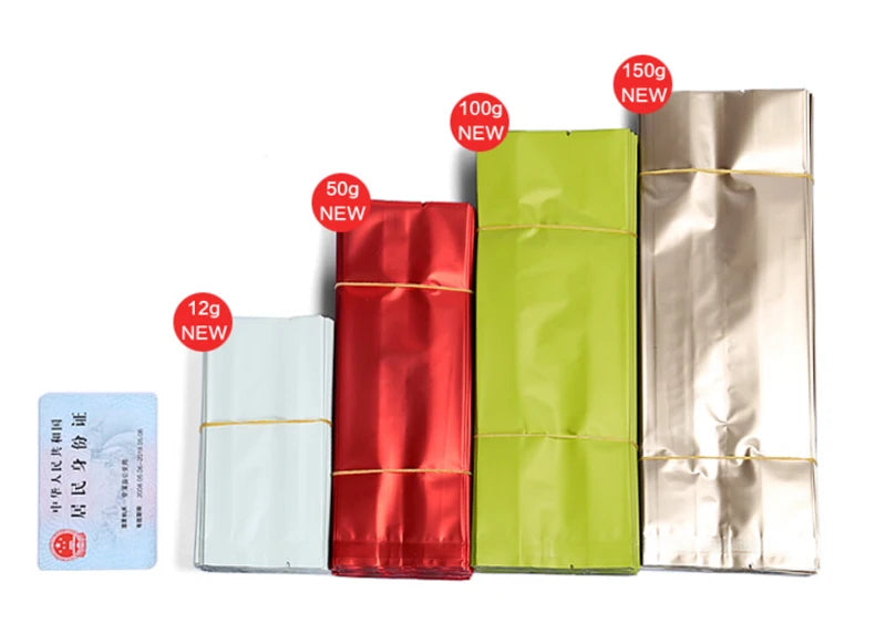 100Pcs/Lot Tea Bags Aluminum Foil Bag Vacuum Heat Seal Packaging Pouches Food Tea Mylar Foil Bag S M L XL
