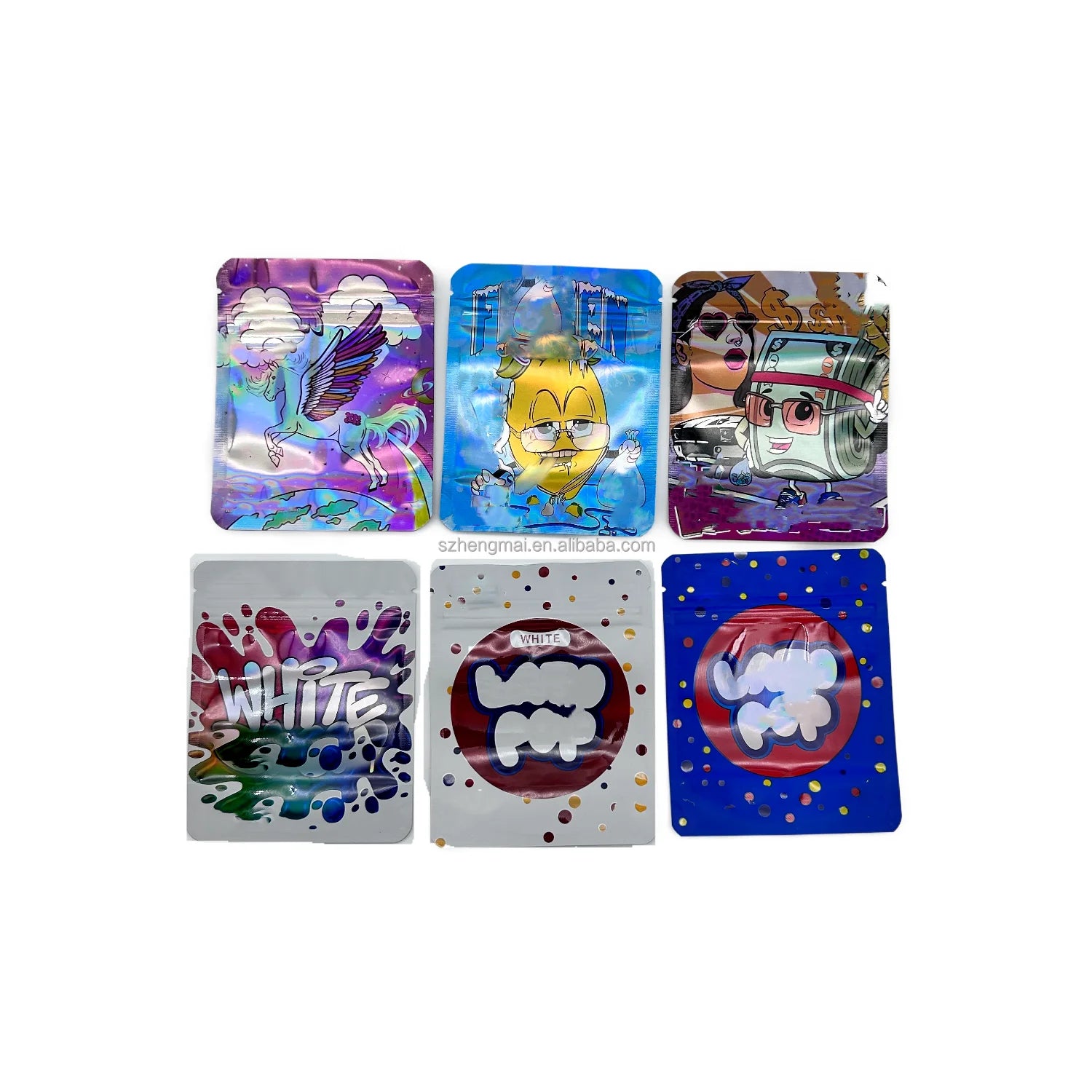 Custom Design Digital Print 3.5 Mylar Stand up Pouch Resealable Zip Lock Smell Proof Packaging Bags