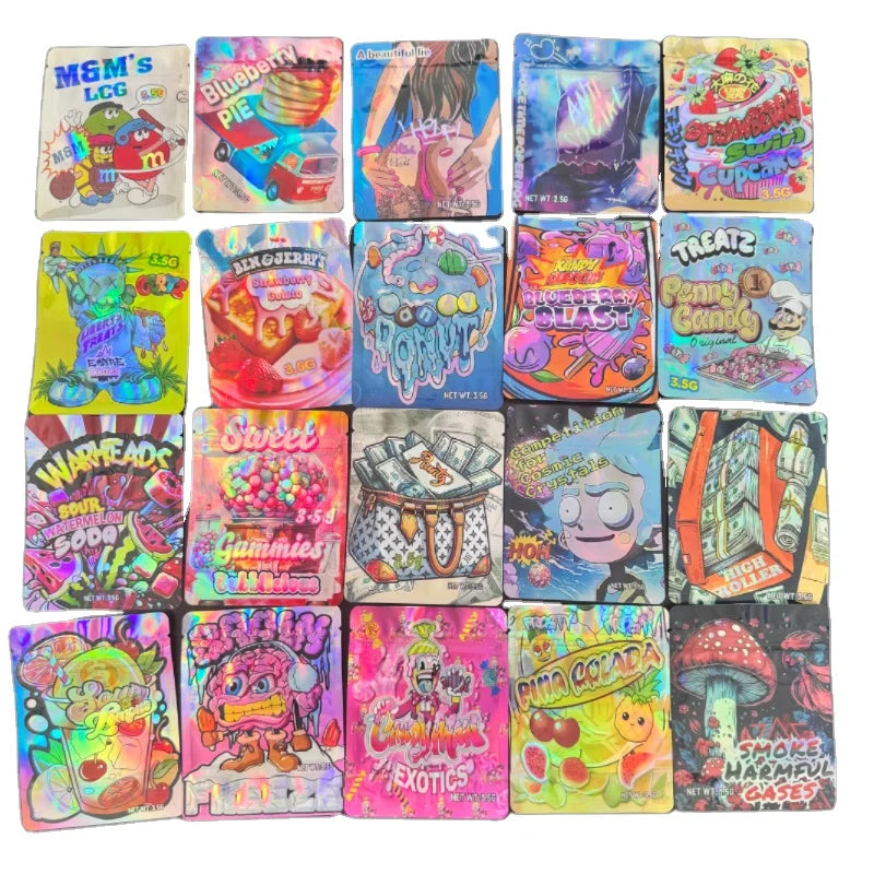 Printed Plastic Bag 3.5g Irregular Special Shaped Die Cut Mylar Bags  Cookie Packaging Runtz Bags