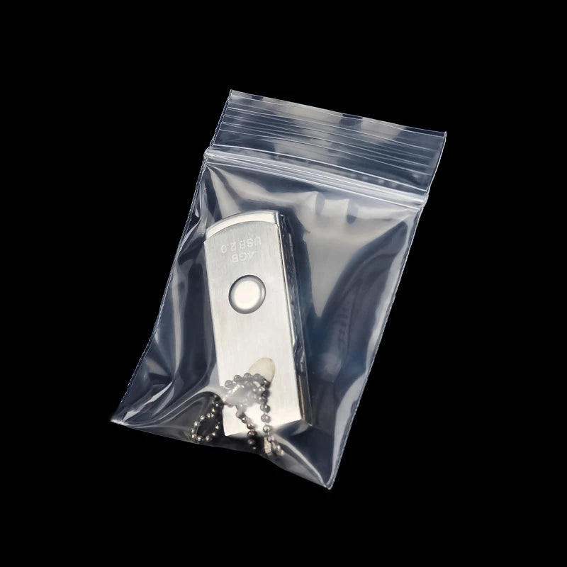 StoBag 100pcs Transparent Small Zippered Plastic Bag Reclosable Thick Clear Jewelry Gift Food Pouch Custom Print Logo(Extra Fee)