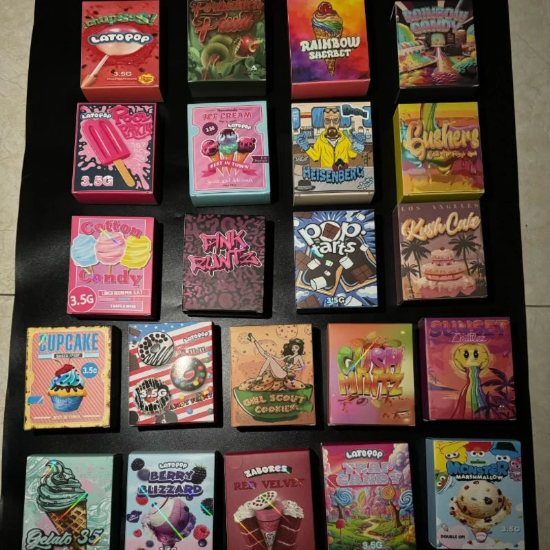 Custom Paper Display Boxes Custom Printing Different Surface Effect Cereal Boxes for 3.5g Mylar Bag