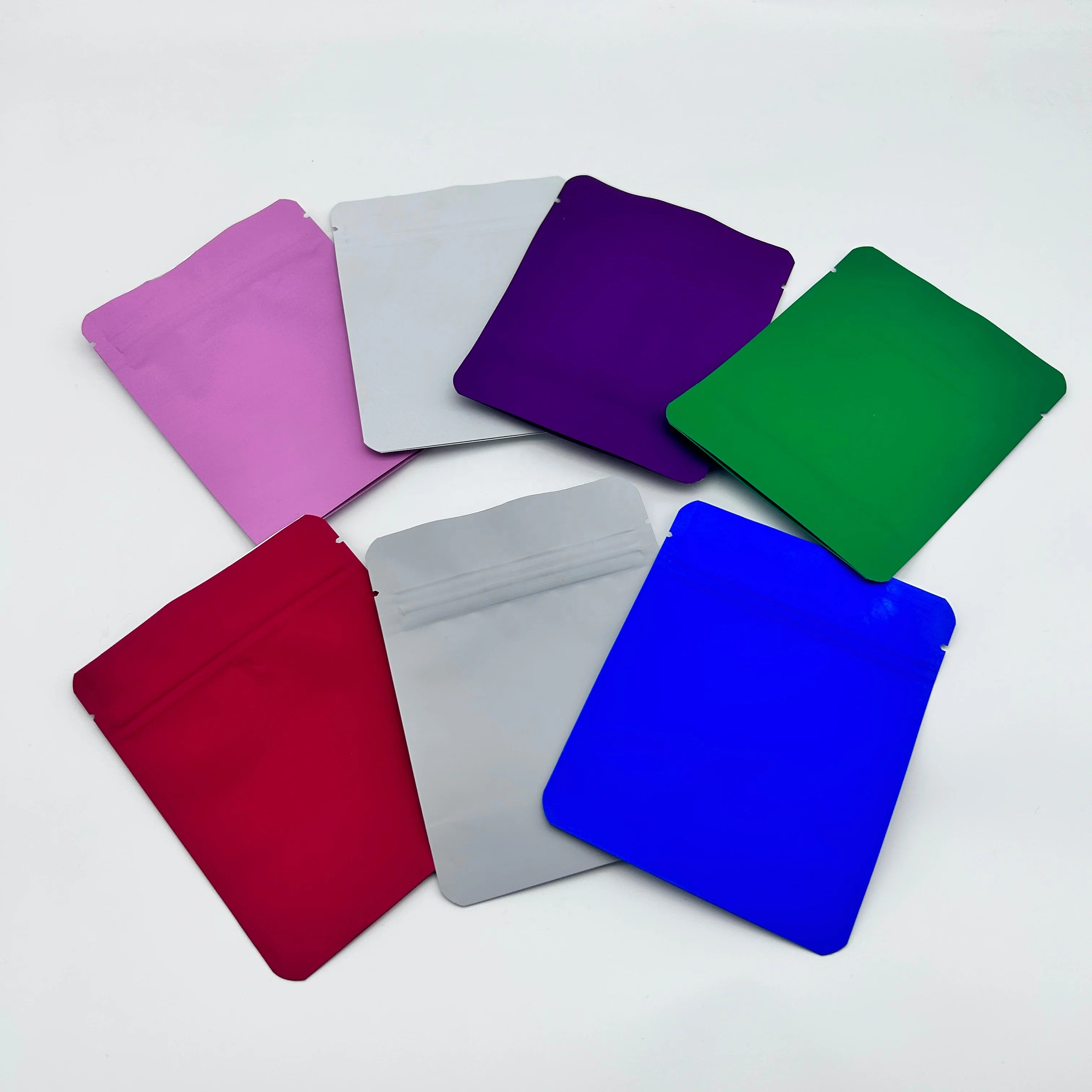 Blank Plain Bags Irregular Round Shaped Bags Plastic Packaging Die Cut with Zipper Aluminum Foil Smell Proof 3.5g Mylar Bag