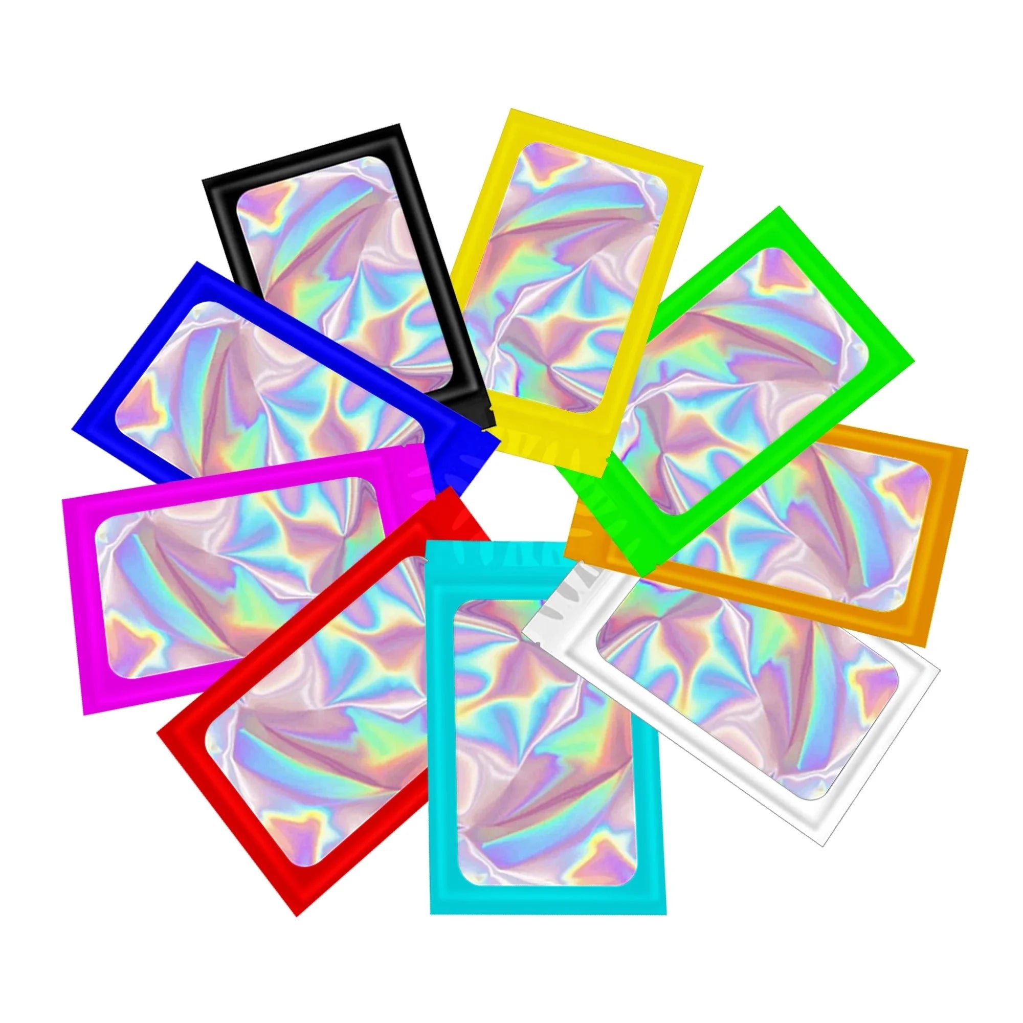 Wholesale Custom Printed Smell Proof Zip Lock Bag Stand up Pouch Die Cut Holographic Mylar Bags 3.5g/pound
