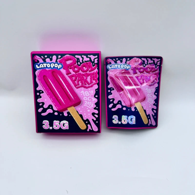 Edible Mylar Bag With Display Boxes Custom Flower Candy Cookie Gummy Packaging Child Resistant 3.5g 7g 14g 28g Cali Bag With Box