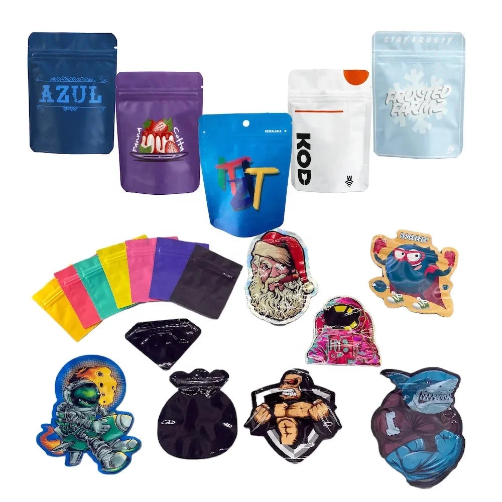 3.5g 7g 14g 28g Custom Printed Plastic Mylar Pouch Resealable Stand up Zip Lock Cookie Bags