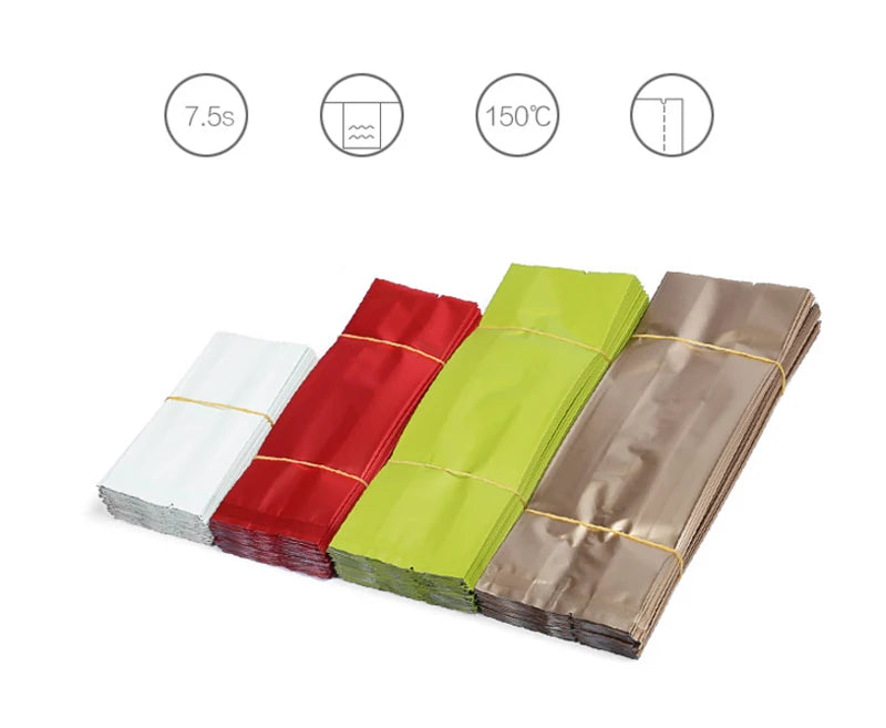 100Pcs/Lot Tea Bags Aluminum Foil Bag Vacuum Heat Seal Packaging Pouches Food Tea Mylar Foil Bag S M L XL
