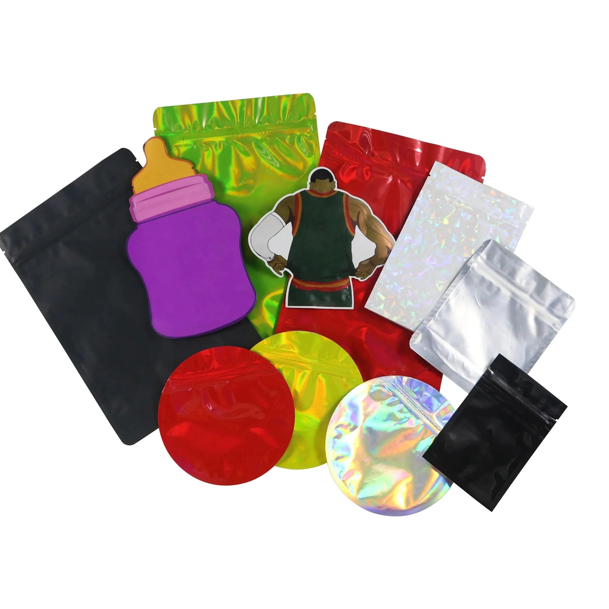 Custom Mylar Bag Resealable Stand up Pouch Blank Ziplock 3.5g Plastic Shaped Packaging Bags