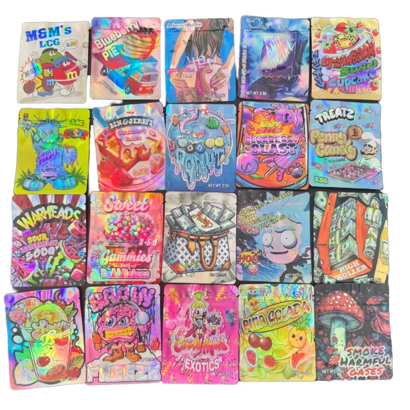 In Stock Boxes Printing Different Surface Effect Boxes 3.5g Myler/ Bag and Box Mylar Bags Packaging Set