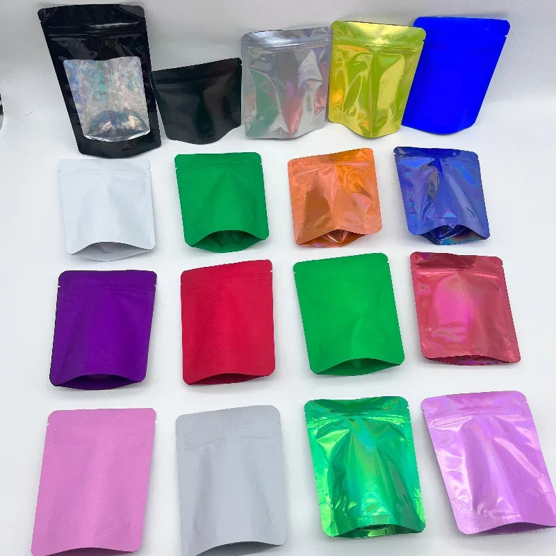 Blank Plain Bags Irregular Round Shaped Bags Plastic Packaging Die Cut with Zipper Aluminum Foil Smell Proof 3.5g Mylar Bag