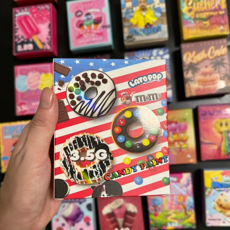 3.5G Cereal Paper Box Custom Printed Holographic die cut special shaped Packaging Display Paper Box for 3.5G Mylar Bag with Box