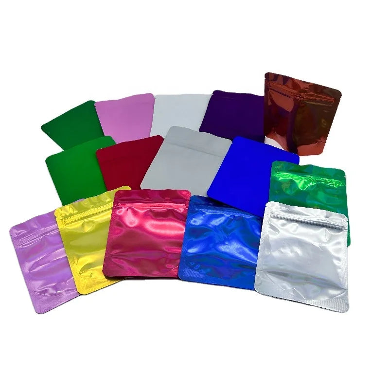 Blank Plain Bags Irregular Round Shaped Bags Plastic Packaging Die Cut with Zipper Aluminum Foil Smell Proof 3.5g Mylar Bag