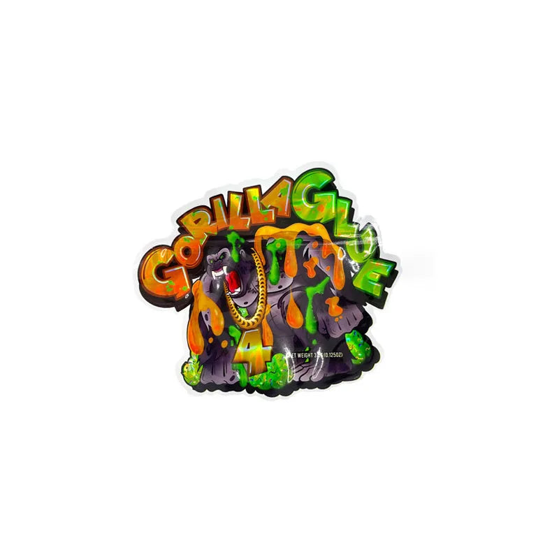 Holographic Laser Die Cut Mylar Bags 3.5 Gram Speical-shaped Unique Cartoon Partern Smell Proof Plastic Packaging Zip Lock Pouch