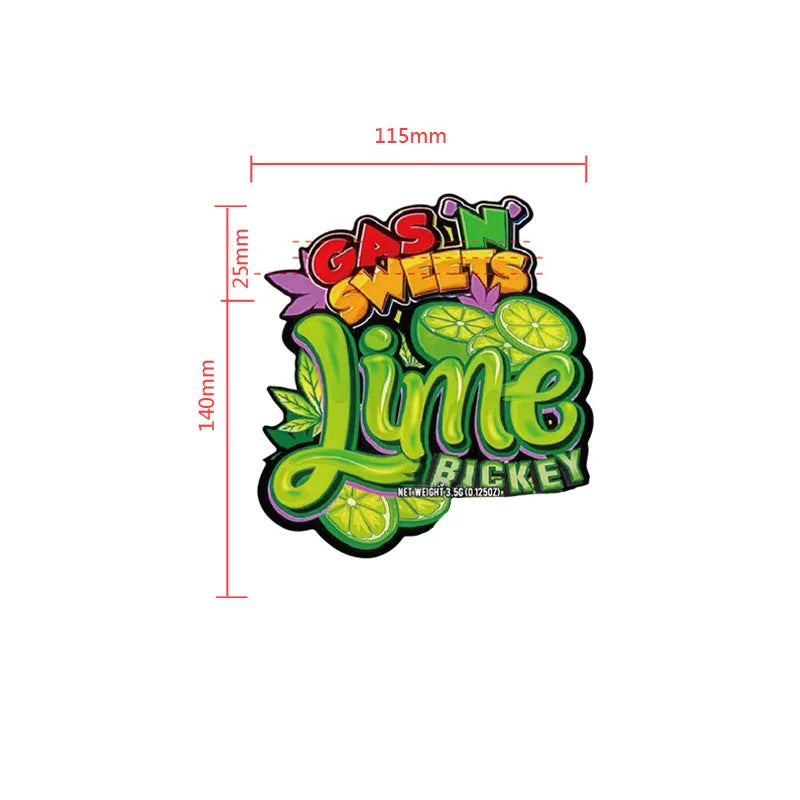 Holographic Laser Die Cut Mylar Bags 3.5 Gram Speical-shaped Unique Cartoon Partern Smell Proof Plastic Packaging Zip Lock Pouch