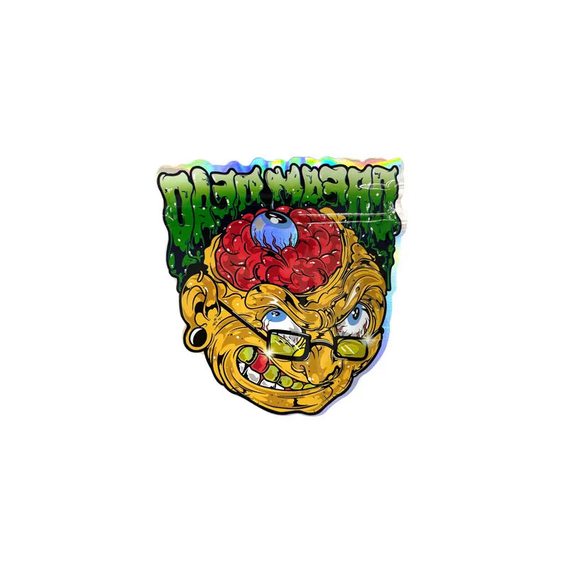 Holographic Laser Die Cut Mylar Bags 3.5 Gram Speical-shaped Unique Cartoon Partern Smell Proof Plastic Packaging Zip Lock Pouch