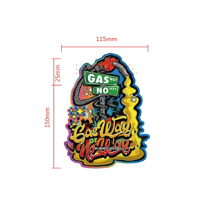 Holographic Laser Die Cut Mylar Bags 3.5 Gram Speical-shaped Unique Cartoon Partern Smell Proof Plastic Packaging Zip Lock Pouch