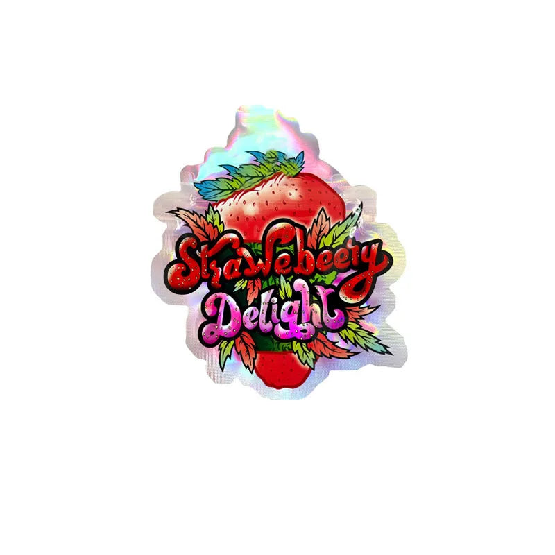 Holographic Laser Die Cut Mylar Bags 3.5 Gram Speical-shaped Unique Cartoon Partern Smell Proof Plastic Packaging Zip Lock Pouch
