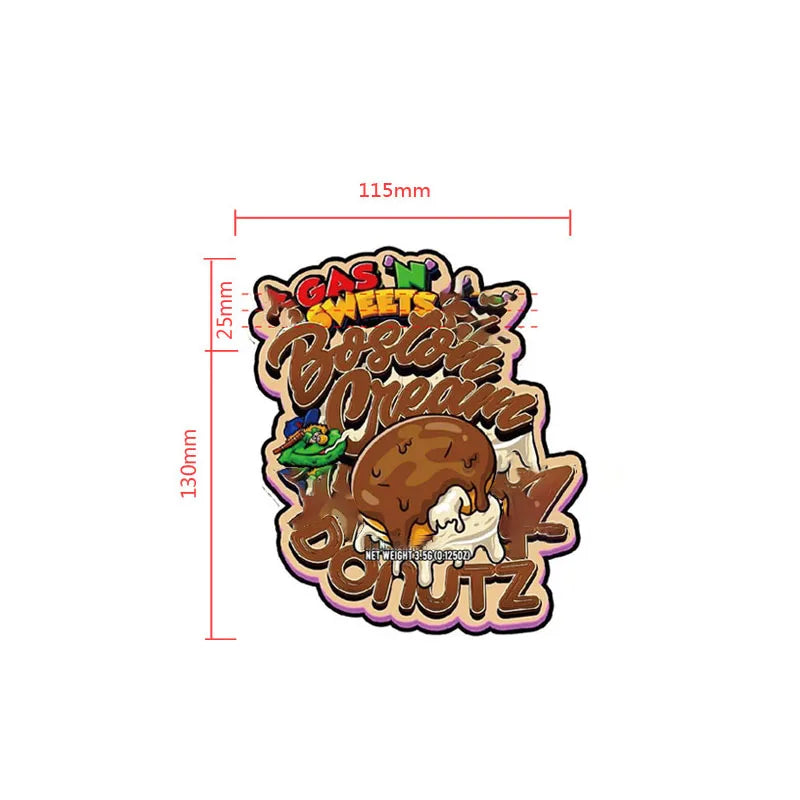 Holographic Laser Die Cut Mylar Bags 3.5 Gram Speical-shaped Unique Cartoon Partern Smell Proof Plastic Packaging Zip Lock Pouch