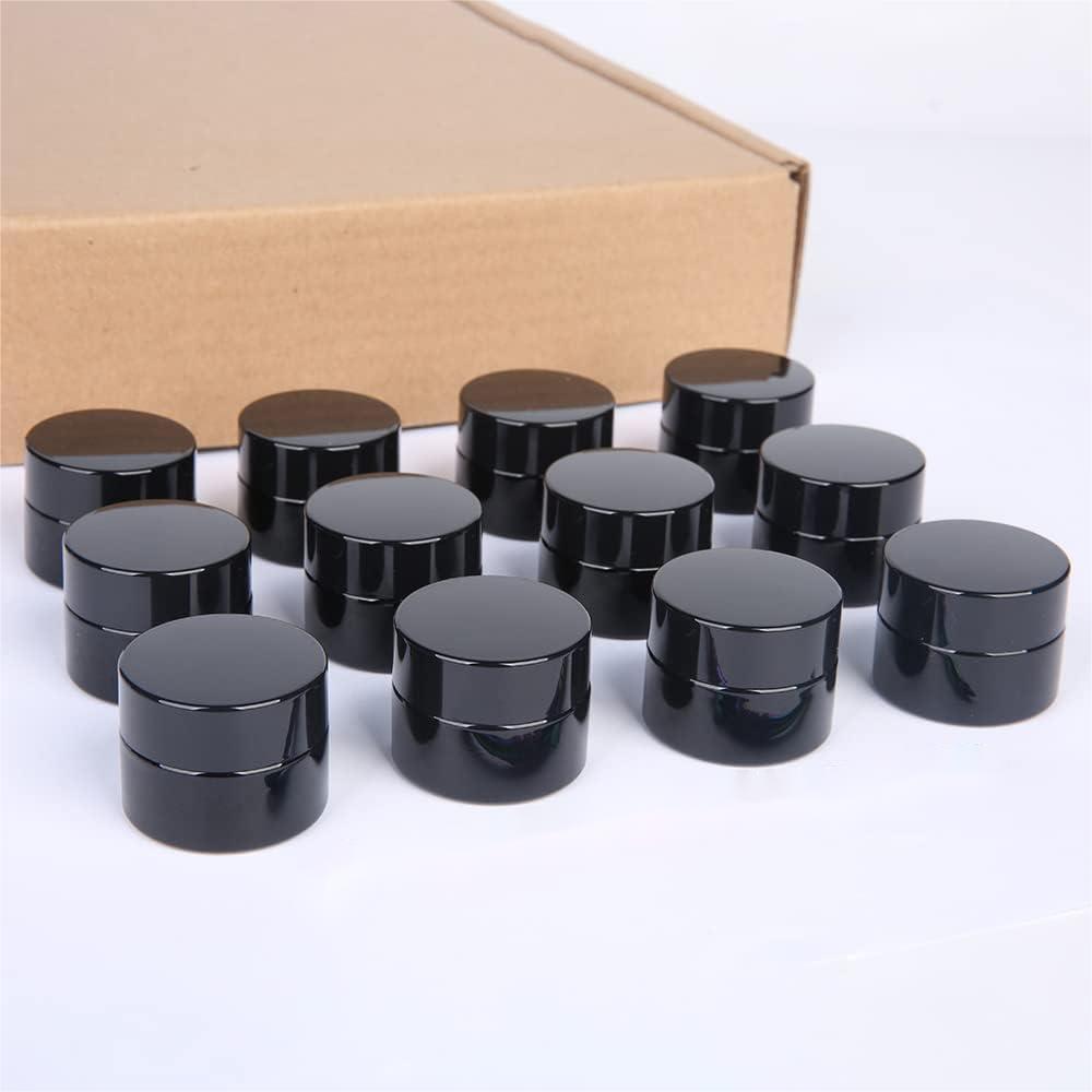Silver pulse spot 5g 10g 15g UV raw material black cream bottle 50g black jade face cream bottle, black porcelain cream jar