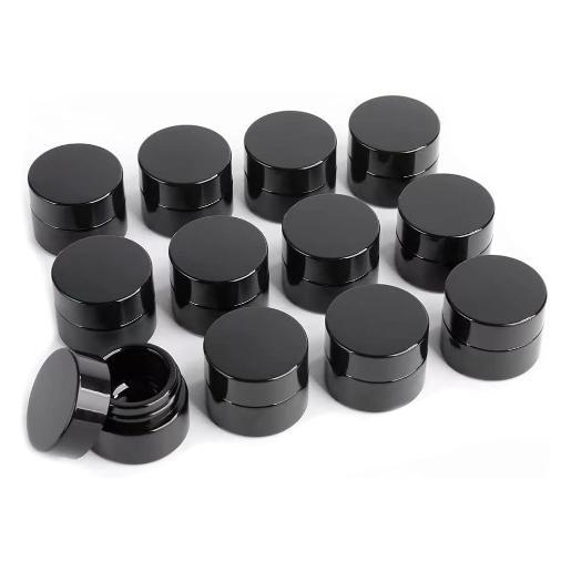 Silver pulse spot 5g 10g 15g UV raw material black cream bottle 50g black jade face cream bottle, black porcelain cream jar