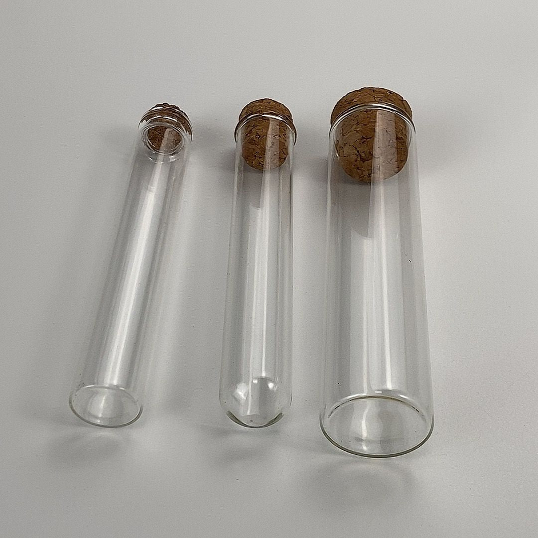 Glass round bottom flat bottom test tube with cork 20mm flat mouth glass tube