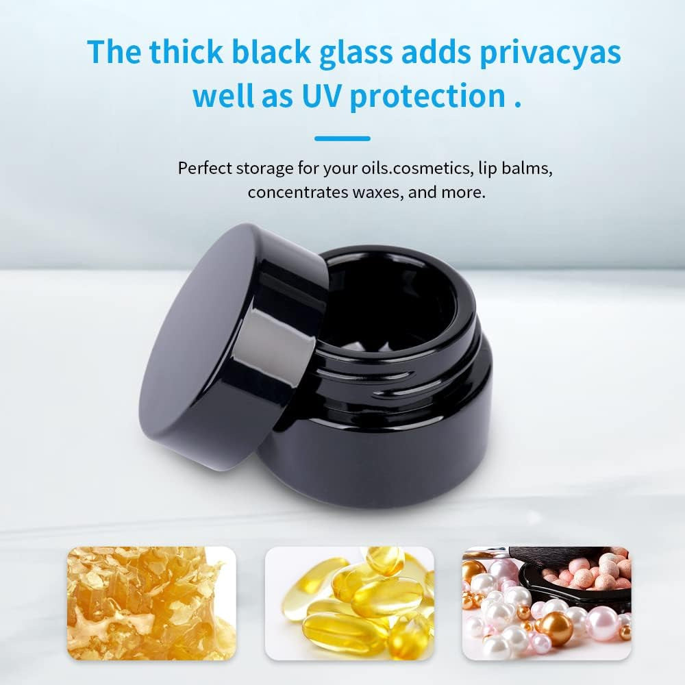 Silver pulse spot 5g 10g 15g UV raw material black cream bottle 50g black jade face cream bottle, black porcelain cream jar